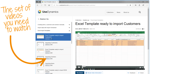 Import templates in Excel for Dynamics 365 Business Central